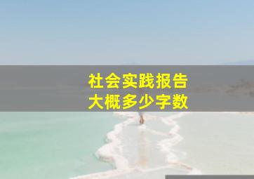 社会实践报告大概多少字数