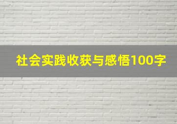 社会实践收获与感悟100字