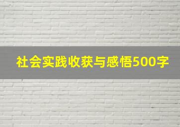 社会实践收获与感悟500字