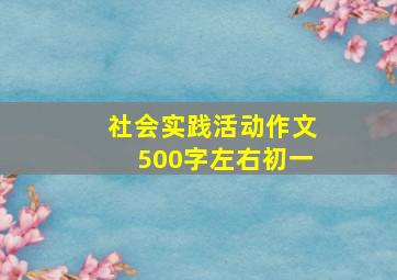 社会实践活动作文500字左右初一