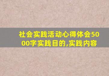 社会实践活动心得体会5000字实践目的,实践内容