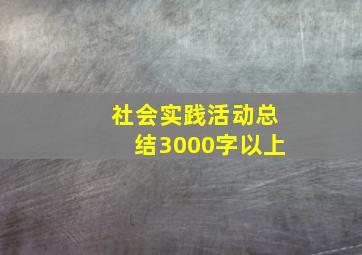 社会实践活动总结3000字以上