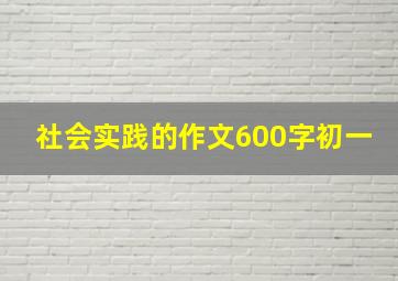 社会实践的作文600字初一