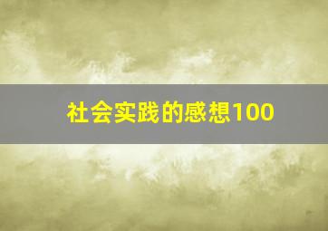 社会实践的感想100