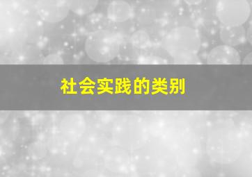 社会实践的类别