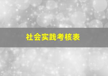 社会实践考核表