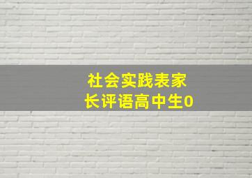 社会实践表家长评语高中生0