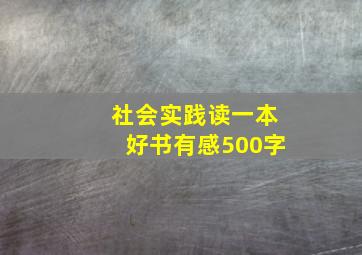 社会实践读一本好书有感500字