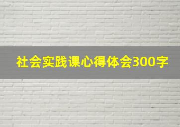 社会实践课心得体会300字