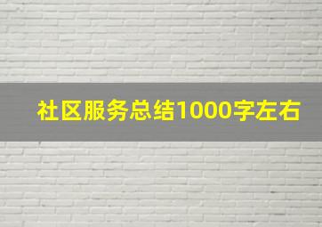 社区服务总结1000字左右