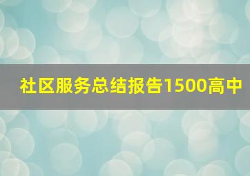 社区服务总结报告1500高中