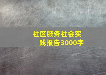 社区服务社会实践报告3000字