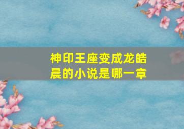 神印王座变成龙皓晨的小说是哪一章