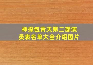 神探包青天第二部演员表名单大全介绍图片