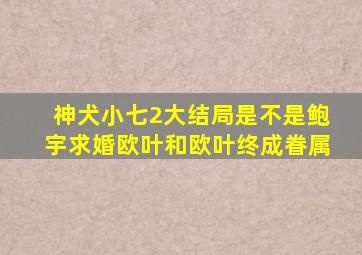 神犬小七2大结局是不是鲍宇求婚欧叶和欧叶终成眷属