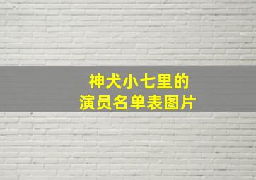 神犬小七里的演员名单表图片