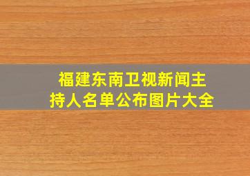 福建东南卫视新闻主持人名单公布图片大全