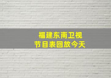 福建东南卫视节目表回放今天