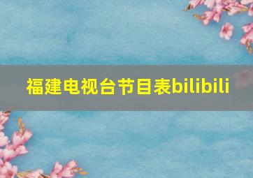 福建电视台节目表bilibili