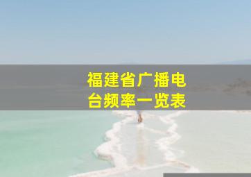 福建省广播电台频率一览表