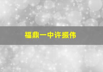 福鼎一中许振伟