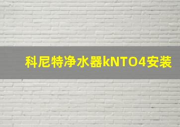 科尼特净水器kNTO4安装