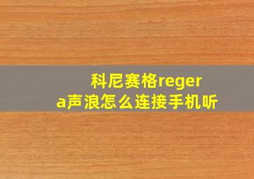 科尼赛格regera声浪怎么连接手机听