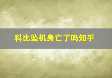 科比坠机身亡了吗知乎