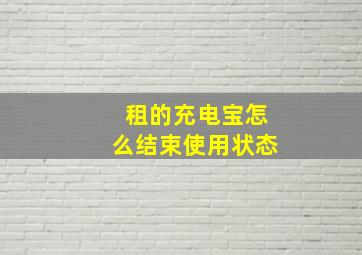 租的充电宝怎么结束使用状态