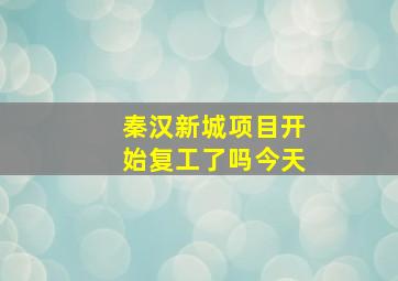 秦汉新城项目开始复工了吗今天