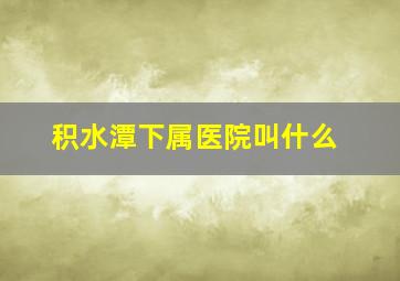 积水潭下属医院叫什么