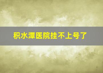 积水潭医院挂不上号了