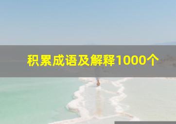 积累成语及解释1000个