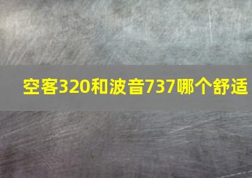 空客320和波音737哪个舒适