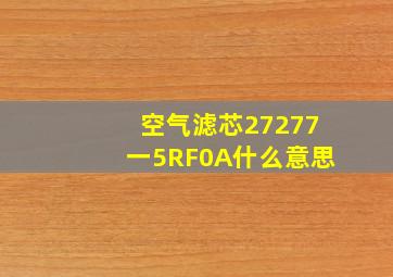 空气滤芯27277一5RF0A什么意思