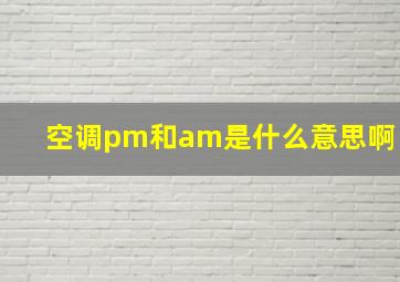 空调pm和am是什么意思啊