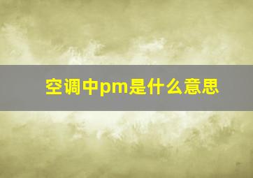 空调中pm是什么意思