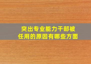 突出专业能力干部被任用的原因有哪些方面