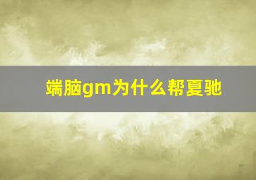 端脑gm为什么帮夏驰