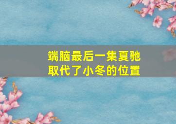 端脑最后一集夏驰取代了小冬的位置