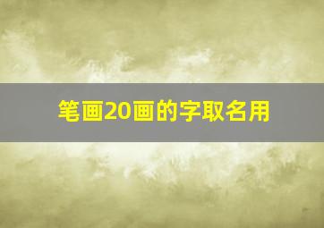 笔画20画的字取名用