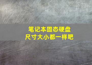 笔记本固态硬盘尺寸大小都一样吧