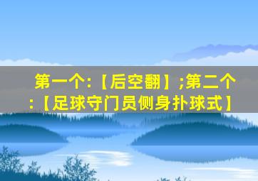 第一个:【后空翻】;第二个:【足球守门员侧身扑球式】