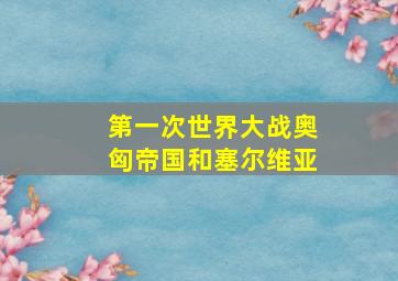 第一次世界大战奥匈帝国和塞尔维亚