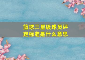 篮球三星级球员评定标准是什么意思