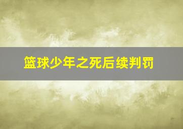 篮球少年之死后续判罚