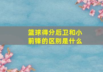 篮球得分后卫和小前锋的区别是什么