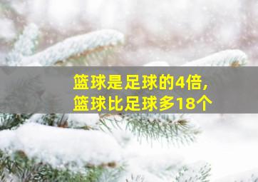 篮球是足球的4倍,篮球比足球多18个