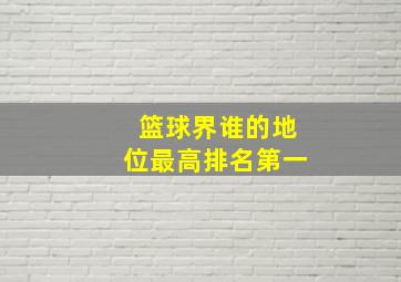 篮球界谁的地位最高排名第一