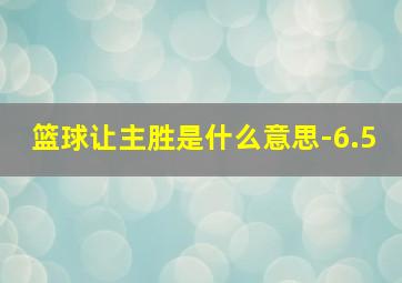 篮球让主胜是什么意思-6.5